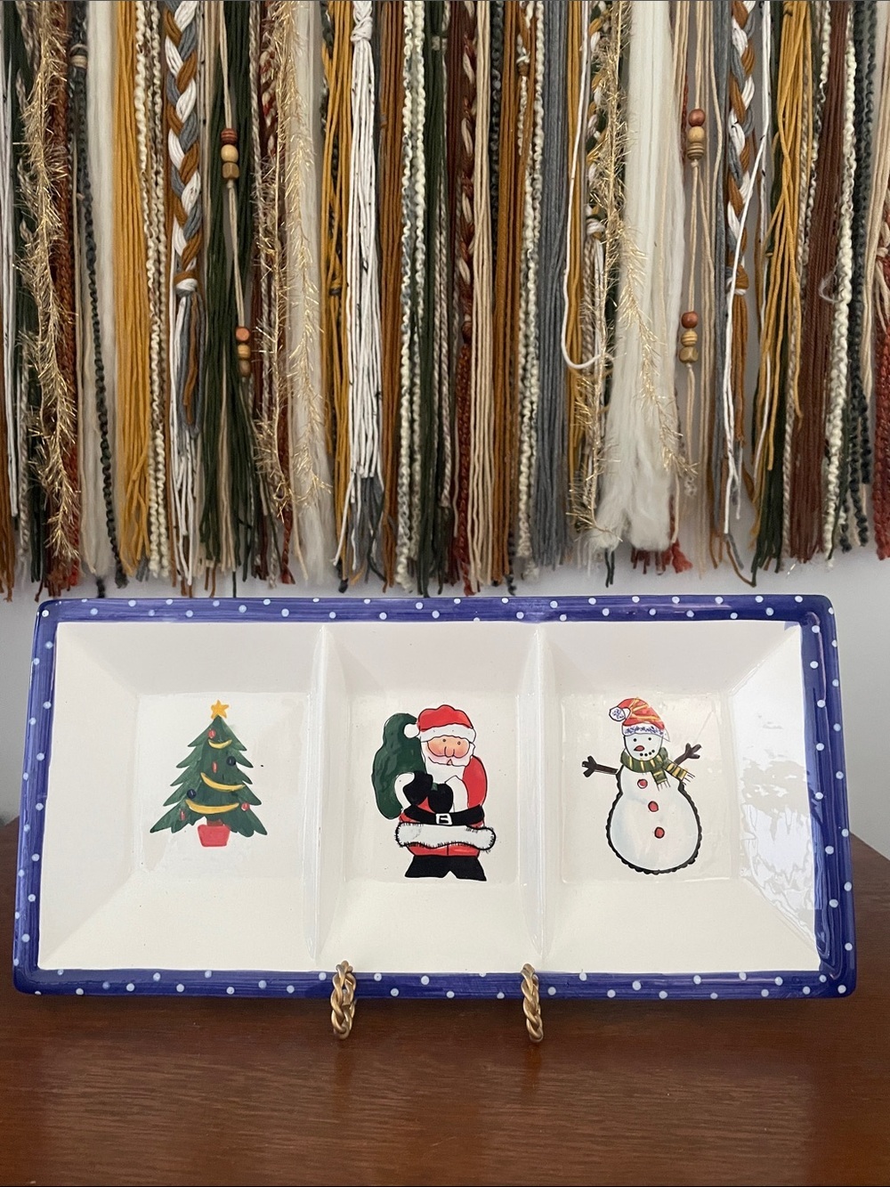Holiday divided serving tray
